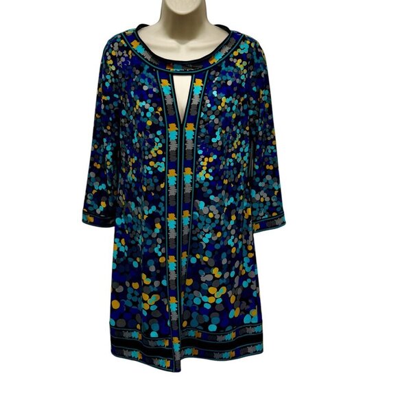 BCBGMAXAZRIA Colorful Polka Dot Pattern Womens Tunic Dress S Polyester Spandex - Picture 1 of 7